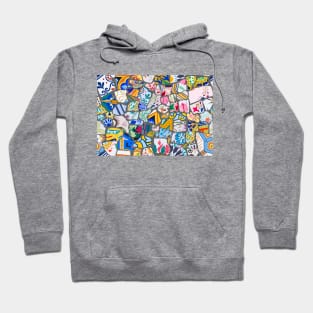 Antoni Gaudi Multi Pattern Print Design with Grey Background Hoodie